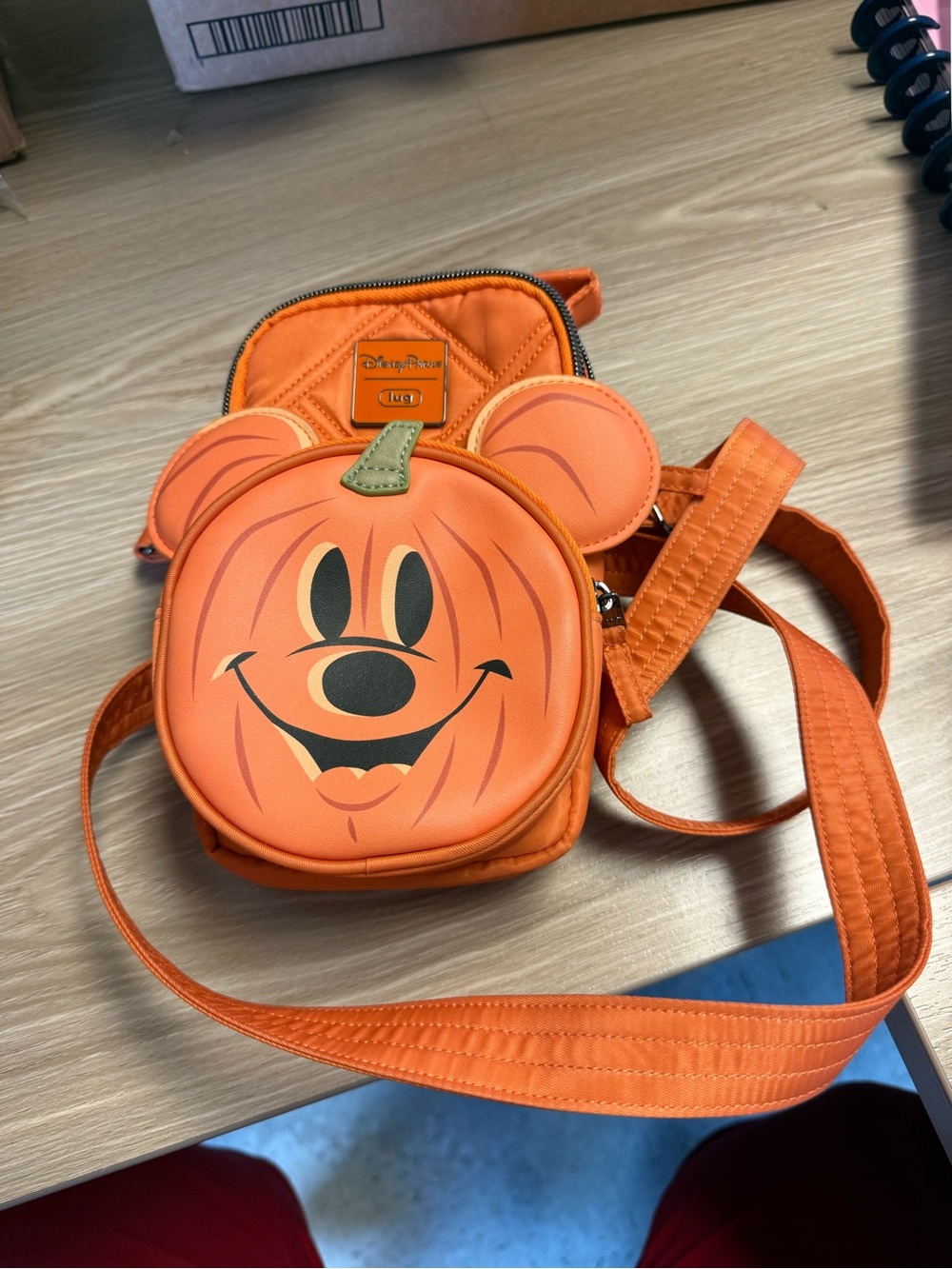 Disney LUG Orange Mickey Pumpkin Kids Crossbody Bag with Ears